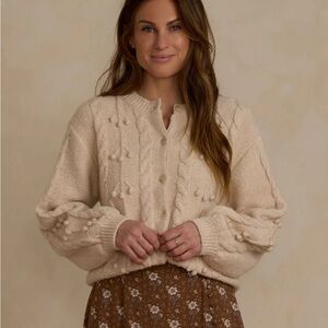 Rylee and Cru Beige Bobble Cardigan - Size Medium, NWT